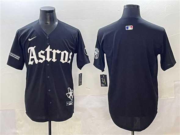Mens Houston Astros Blank Black Gothic Houston Born Barrio Raised Limited Stitched Jersey->houston astros->MLB Jersey